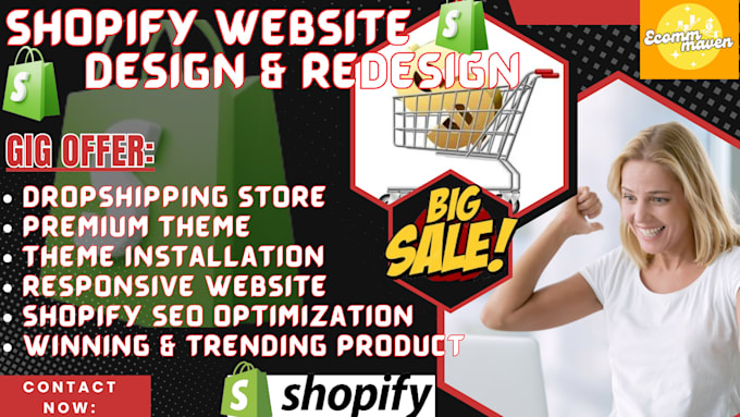 Bestseller - design and redesign shopify website, shopify dropshipping store, website design