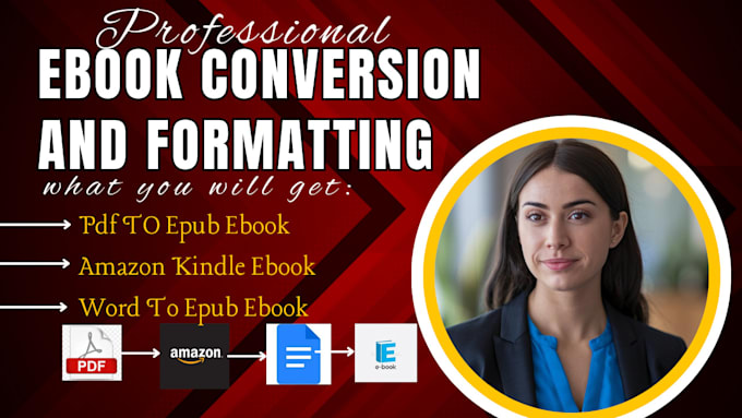 Gig Preview - Do ebook conversion from PDF, word mobi kdp, indesign epub into kindle formats