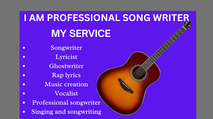 Bestseller - write and sing professional pop, gospel, and rap songs for you