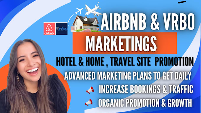 Gig Preview - Promote airbnb hotel vrbo lisitngs to increase booking on fb pinterest ig  x