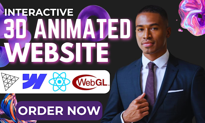 Gig Preview - Interactive 3d animated website landing page with three js webgl webflow website