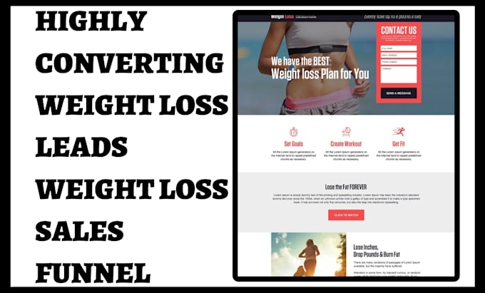 Bestseller - generate weight loss leads weight loss landing page weight loss sales funnel