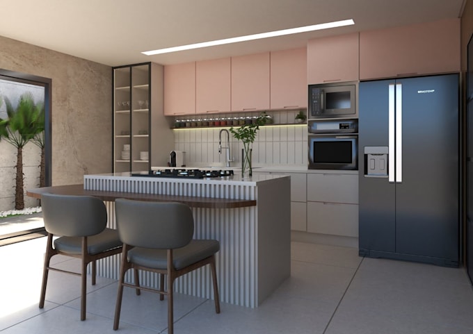 Bestseller - design 3d architectural design, villa facade render kitchen, livingroom design