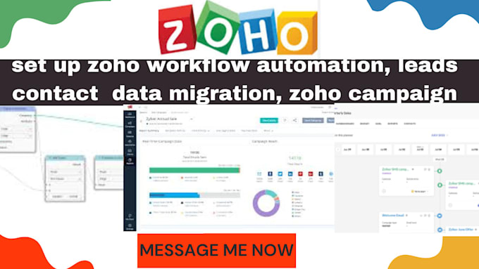 Gig Preview - Set up zoho workflow automation, leads contact  data migration, zoho campaign