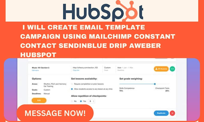 Gig Preview - Create email template campaign using mailchimp  constant contact aweber hubspot