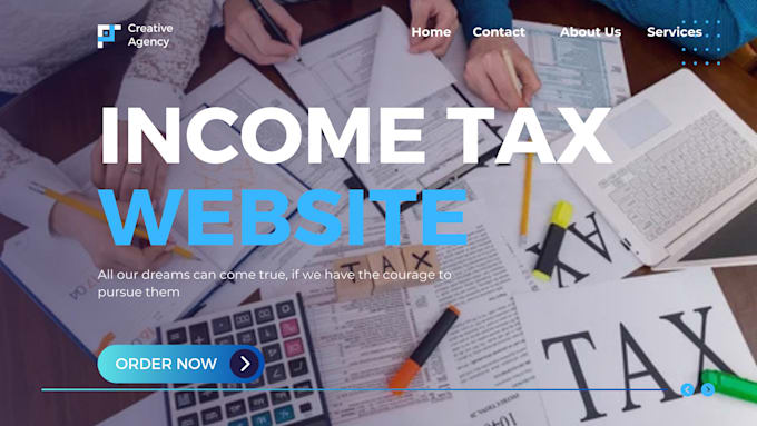 Gig Preview - Build income tax website finance tax landing page income tax leads tax marketing