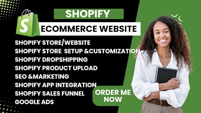 Gig Preview - Shopify store design shopify ecommerce website,shopify online dropshipping store