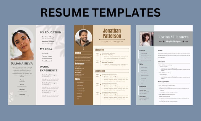 Gig Preview - Resume design professional resume template cv design cover letter card template