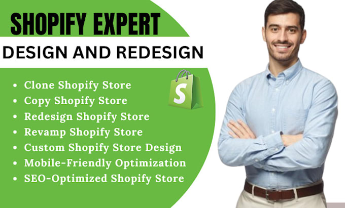 Gig Preview - Clone shopify  copy shopify  revamp shopify store design redesign shopify store