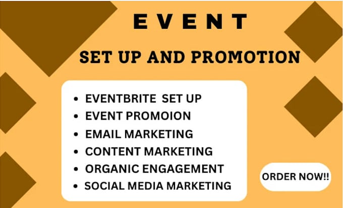 Gig Preview - Do eventbrite promotion, event marketing, promotion, event planning, set up