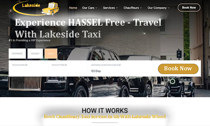 Gig Preview - Taxi booking website, limousine website, chauffeur booking website