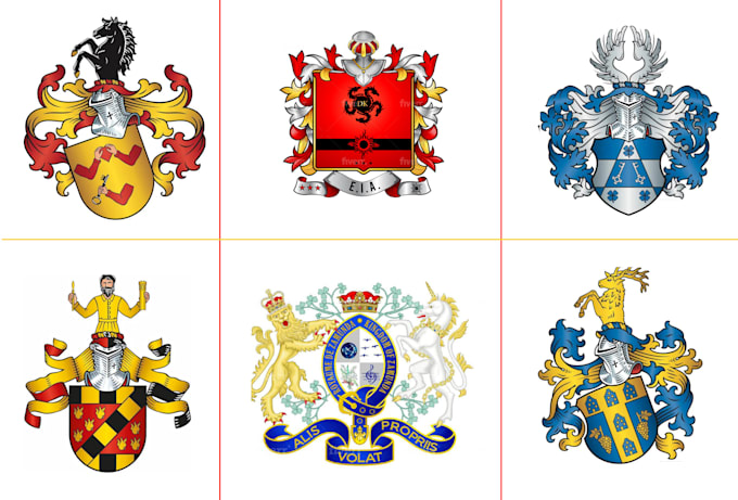 Gig Preview - Do coat of arms, family crest, heraldic, luxury, hand drawn, emblem logo design