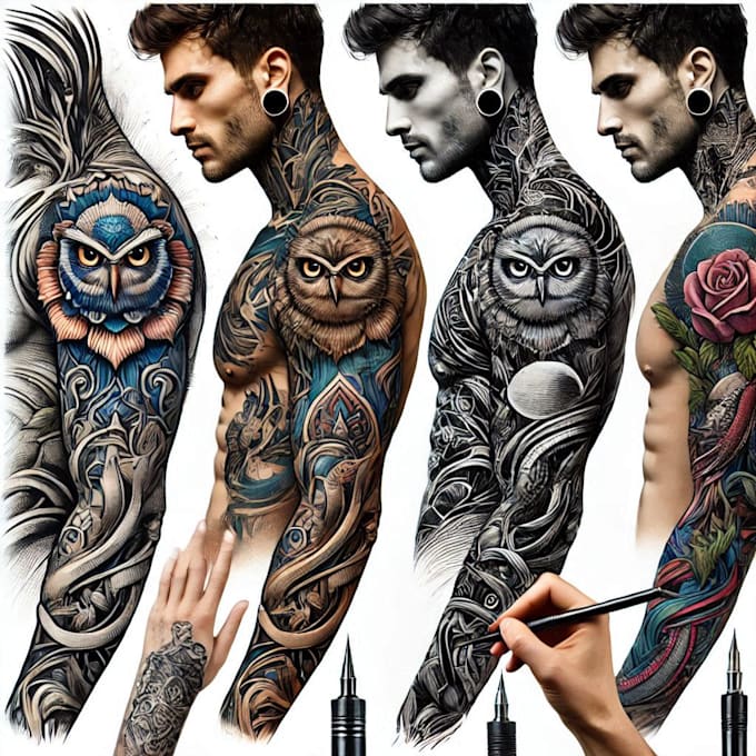 Gig Preview - Create attractive realism and full sleeve tattoo designs