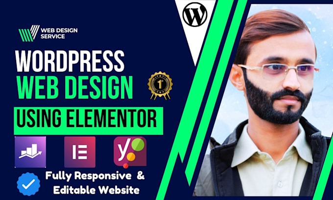 Gig Preview - Design a responsive wordpress website using elementor pro page builder