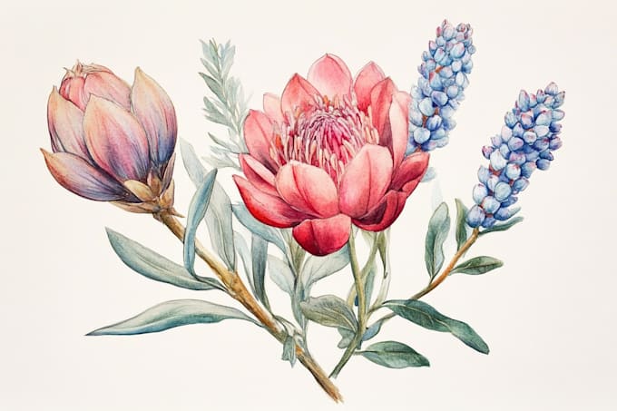 Gig Preview - Watercolor botanical illustrations of flowers and plants