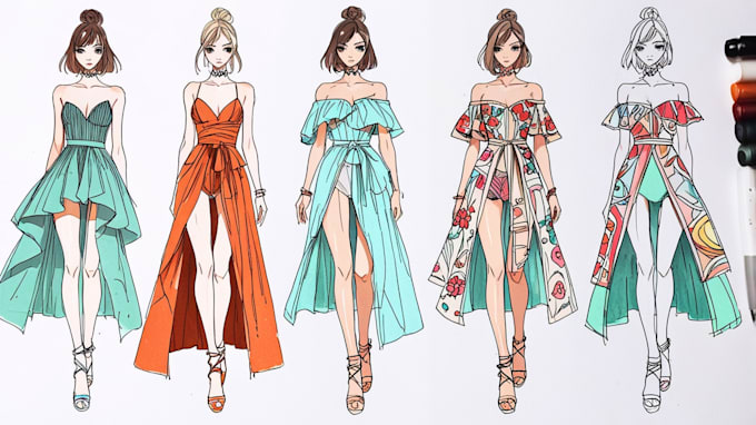 Gig Preview - Draw fashion illustration, design collections and sketches