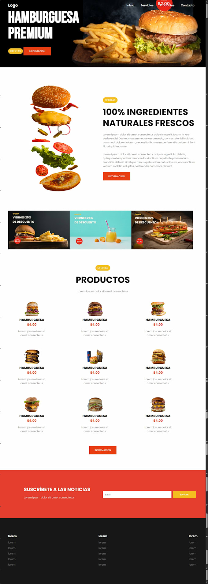 Gig Preview - Crearé un sitio web profesional para tu negocio de comida