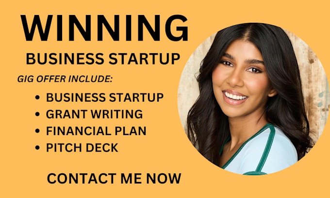 Gig Preview - Do winning startups business plans grant writing financial plan pitch deck