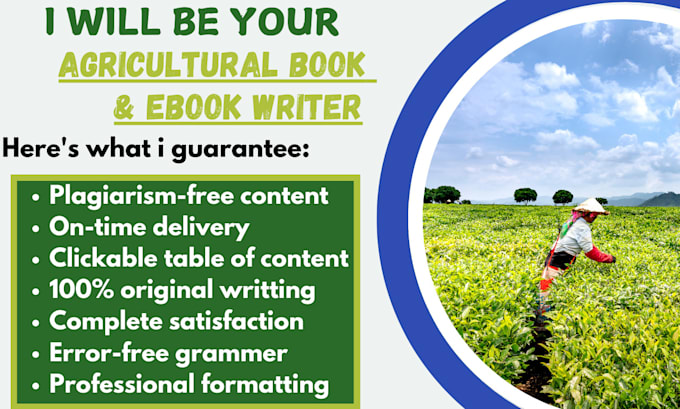 Gig Preview - Be your agriculture gardening livestock cropping poultry book and ebook writer