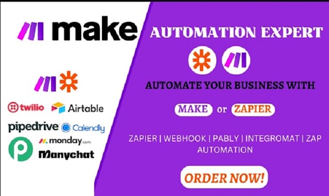 Gig Preview - Makecom automation zapier automation make com madecom integromat ifttt