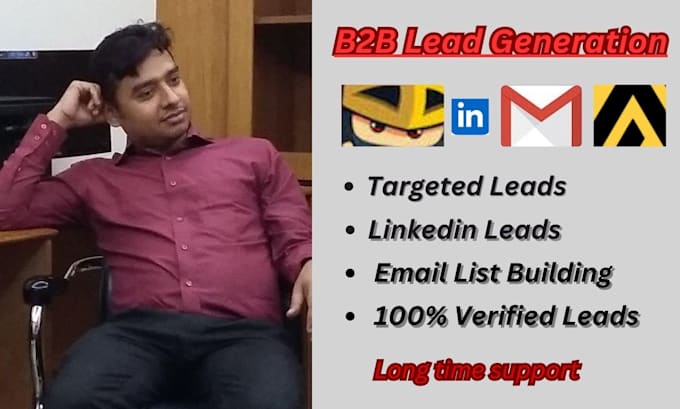 Gig Preview - Do b2b lead generation, linked in leads and email list building