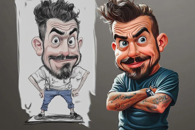 Gig Preview - Create bighead cartoon caricature from your photo