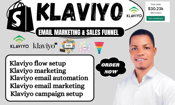 Gig Preview - Set up shopify klaviyo for email marketing, create klaviyo flows, strategies