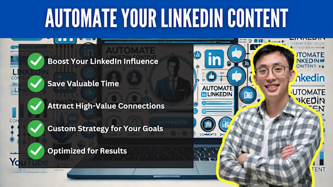 Gig Preview - Optimize linkedin profile and automate your content