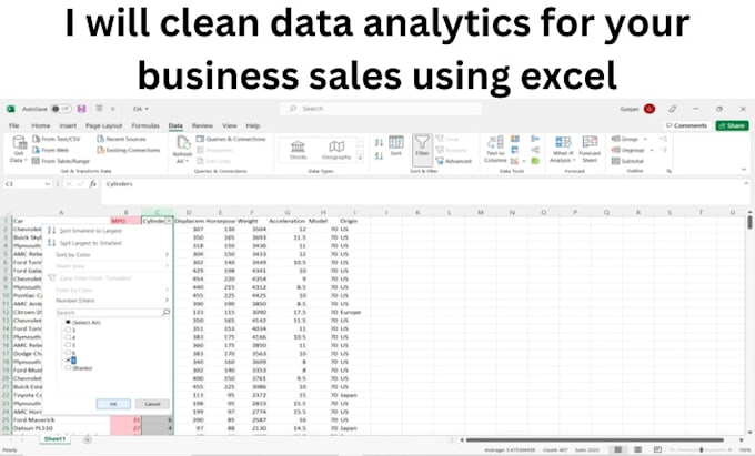 Gig Preview - Clean data analytics for your business sales using microsoft excel, google sheet