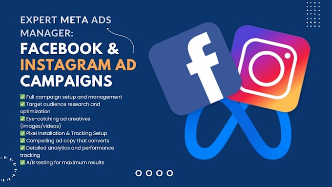 Gig Preview - Run  create  manage and optimize facebook and instagram ad campaigns