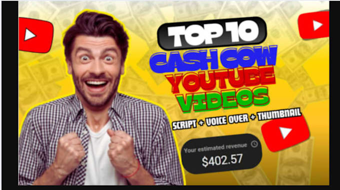 Gig Preview - Create and edit best top 10 cash cow youtube video editing