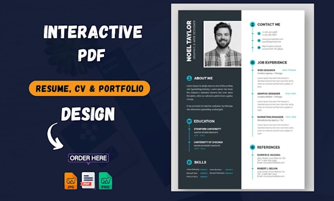 Gig Preview - Design interactive CV, resume and portfolio on PDF