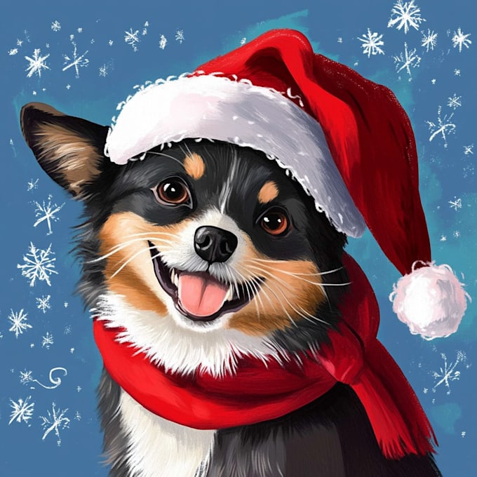 Gig Preview - Draw your christmas pet portrait