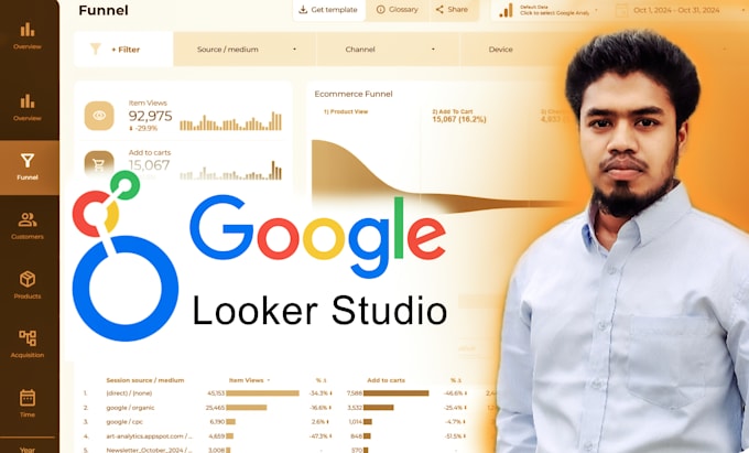 Gig Preview - Implement custom data visualization dashboards in looker studio google date stu