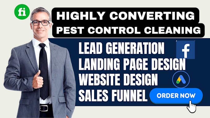 Gig Preview - Generate pet control cleaning leads, landing page, website design, sales funnel