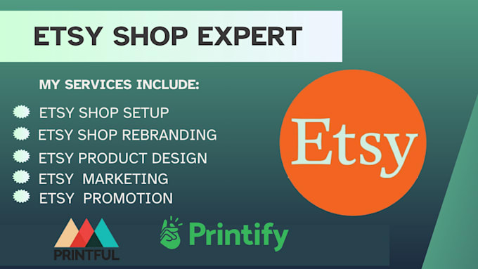 Gig Preview - Do etsy digital product listing etsy shop setup with SEO