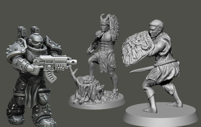 Gig Preview - Do 3d sculpting, character modeling, tabletop games, dnd for 3d printing