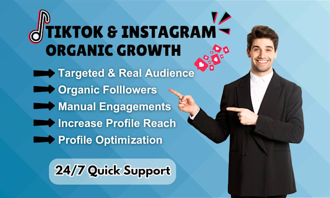 Bestseller - manage instagram and tiktok organic growth to promote followers engagements