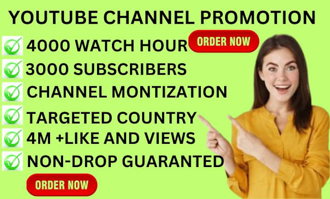 Gig Preview - Organic youtube video promotion to complete channel monetisation, subscription