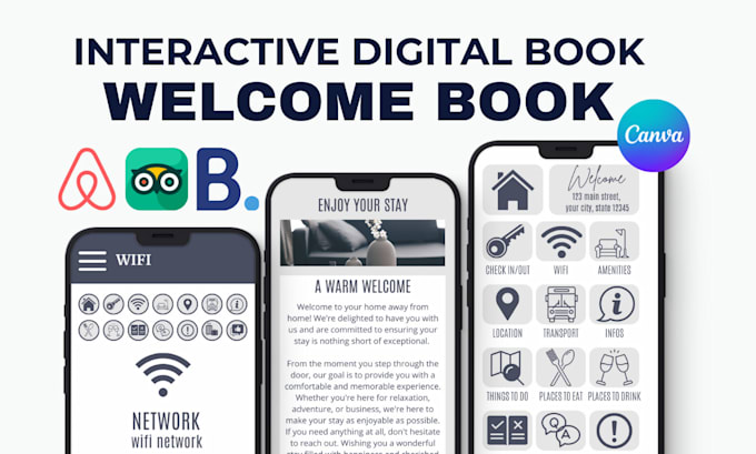 Gig Preview - Create a custom welcome book for your airbnb vacation rental guests