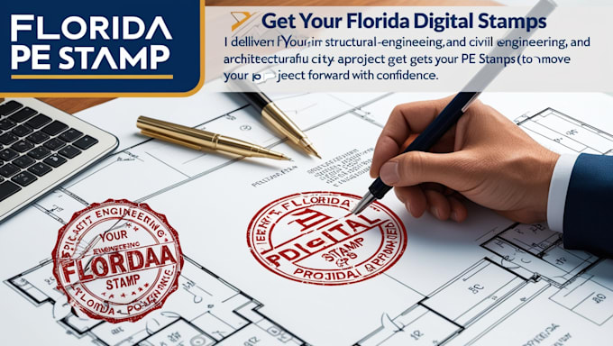 Gig Preview - Do pe digital stamp for florida building permit approval