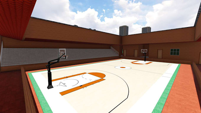 Gig Preview - Model and render indoor sports complex buildings