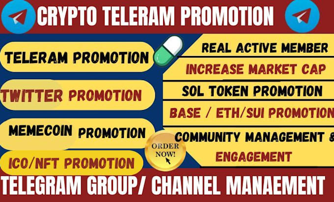 Gig Preview - Pump crypto x marketing, sui, sol memecoin, nft, presale, telegram promotion