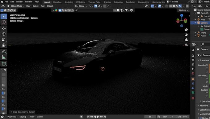 Gig Preview - 3d car animation in blender