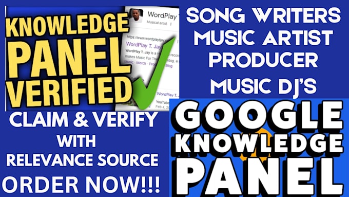 Gig Preview - Do google knowledge panel knowledge graph for music artist, brand, songwriters