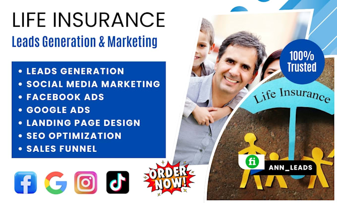 Bestseller - generate life insurance leads via google ads, facebook ads, social media manager