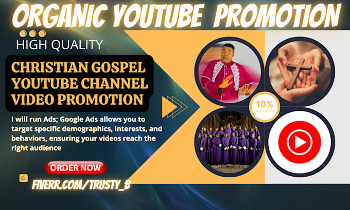 Gig Preview - Manage christian youtube promotion, grow gospel music channel video marketing