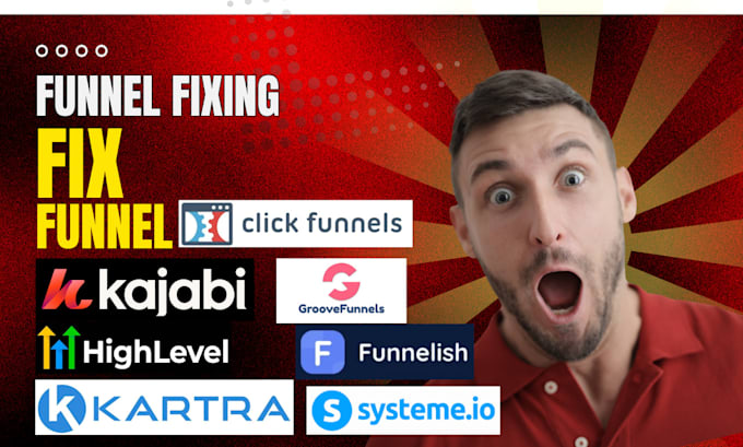 Gig Preview - Build and fix your funnel using clickfunnels funnel fixing funnekl revamping