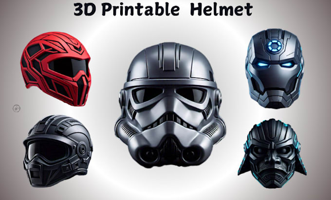 Gig Preview - Model 3d helmet 3d mask futuristic helmet mask cosplay prop for 3d printing