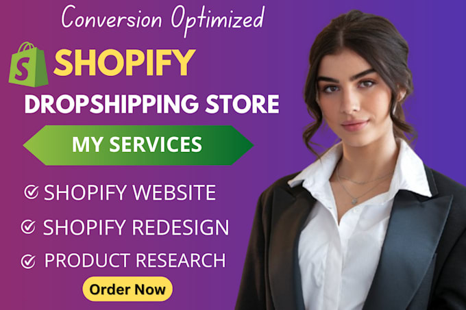 Gig Preview - Redesign shopify store design shopify website redesign shopify dropshipping pod